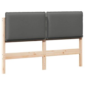 vidaXL Tête de lit capitonnée Gris Naturel et Clair 120 cm Pin massif