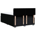vidaXL Sommier à lattes de lit avec matelas Noir 140x190 cm Tissu