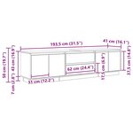 vidaXL Meuble TV avec lumières LED gris béton 193 5x41x50 cm