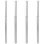 vidaXL Pieds de table télescopiques 4 Pièces Nickel brossé 710 mm-1100 mm
