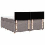 vidaXL Sommier à lattes de lit avec matelas Taupe 180x200 cm Tissu