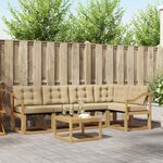 vidaXL Ensemble de canapés d'extérieur 6 Pièces Blanc et Beige