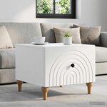 vidaXL Table basse avec tiroir Blanc 49 x 50 x 40 cm Bois d'ingénierie