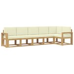 vidaXL Ensemble de canapés d'extérieur 6 pc Blanc et crème Polyester