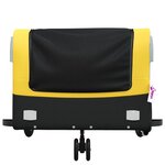 vidaXL Remorque de vélo noir et jaune 45 kg fer