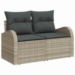 vidaXL Ensemble de canapé de jardin 8 Pièces Gris clair 55 x 55 x 37 cm