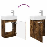 vidaXL Meuble de salle de bain avec robinet Chêne fumé