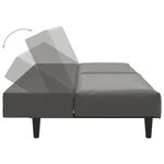 vidaXL Canapé-lit à 2 places avec repose-pied Gris Similicuir