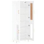 vidaXL Buffet haut Blanc 69 5x34x180 cm Bois d'ingénierie