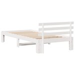 vidaXL Cadre de lit en bois de pin blanc Blanc Bois massif 90 x 200 cm