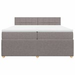 vidaXL Sommier à lattes de lit avec matelas Taupe 200x200 cm Tissu
