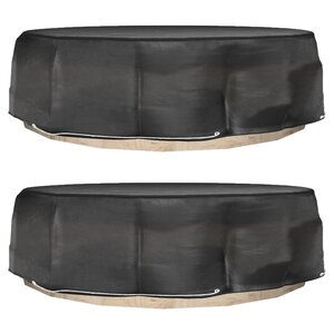 vidaXL Housses pour salon îlot 2 Pièces 8 œillets Ø188x50 cm rond