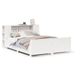 vidaXL Cadre de lit sans matelas blanc 120x190 cm bois de pin massif