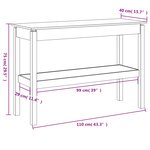 vidaXL Table console Blanc 110x40x75 cm Bois de pin solide