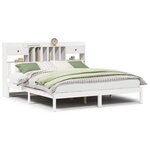 vidaXL Lit bibliothèque sans matelas blanc 180x200 cm bois pin massif