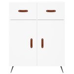 vidaXL Buffet haut Blanc 69 5x34x180 cm Bois d'ingénierie