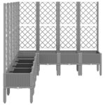 vidaXL Jardinière avec treillis gris clair 200x160x142 cm PP