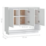 vidaXL Buffet Blanc 97x31x75 cm Bois d'ingénierie