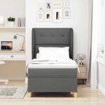 Lit Box Spring vidaXL avec matelas gris foncé 90x200 cm en tissu