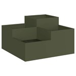 vidaXL Cache-pot de jardin Vert olive 100 x 100 x 48 cm Acier