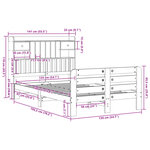 vidaXL Lit bibliothèque sans matelas blanc 135x190 cm bois pin massif