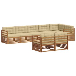 vidaXL Ensemble de canapés d'extérieur 8 Pièces Naturel et Beige