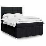 vidaXL Sommier à lattes de lit avec matelas Noir 140x190 cm Tissu