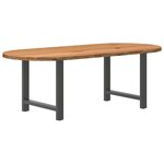 vidaXL Table à manger 220x100x74 cm bois de chêne massif ovale