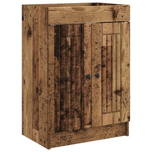vidaXL Armoire sous évier de salle de bain Bois ancien