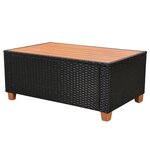 vidaXL Salon de jardin 5 Pièces avec coussins résine tressée noir