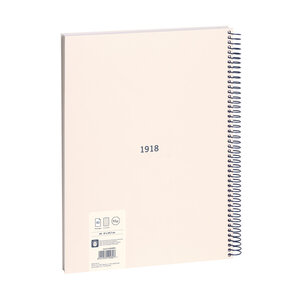 Cahier à spirale  papier quadrillé  80 pages A4  série 1918  beige