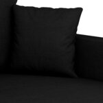 vidaXL Canapé à 2 places Noir 140 cm Tissu
