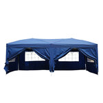 Tonnelle tente de reception pliante pavillon chapiteau barnum 5 91L x 2 97l x 2 55H cm bleu cote demontables