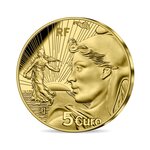 Semeuse - 20 ans de l'euro monnaie de 5€ 1/2g or