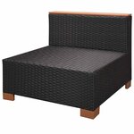 vidaXL Salon de jardin 10 Pièces avec coussins Résine tressée Noir