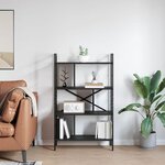 vidaXL Étagère Chêne noir 75 x 30 x 123 5 cm Bois d'ingénierie
