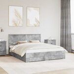 vidaXL Cadre de lit Gris béton 160 x 200 cm Bois d'ingénierie