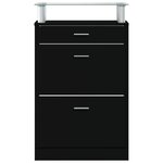 vidaXL Armoire à chaussures Noir 63x24x104 cm Bois d'ingénierie