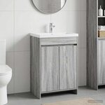 vidaXL Meuble sous lavabo de salle de bain Sonoma gris