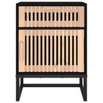 vidaXL Table de chevet noir 40x30x55 5 cm bois d’ingénierie et fer