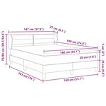 vidaXL Lit à ressorts avec matelas Gris clair 140 x 190 cm tissu