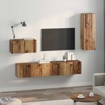 vidaXL Meuble TV mural 4 Pièces Bois ancien 200 x 30 x 30 cm