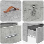 vidaXL Cadre de lit Gris béton 80 x 200 cm Bois d'ingénierie