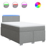 vidaXL Sommier à lattes de lit et matelas gris clair 120x190 cm tissu