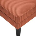 vidaXL Chaise longue avec coussin rouge orange tissu en velours côtelé