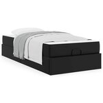 vidaXL Cadre de lit avec matelas Noir 80 x 200 cm Faux cuir