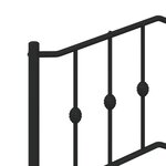 vidaXL Tête de lit métal noir 200 cm