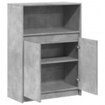 vidaXL Buffet avec LED gris béton 72x34x100 cm bois d'ingénierie