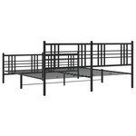 vidaXL Cadre de lit métal sans matelas avec pied de lit noir 193x203cm