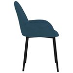vidaXL Chaises à manger lot de 2 Bleu Velours